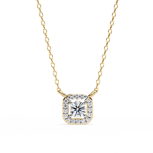 จี้เพชรทรงกลมแบบมินิมอล ทองคำแท้ 14K ประดับเพชรแล็บ สำหรับผู้หญิง ของขวัญสำหรับงานปาร์ตี้ - Product Image 2