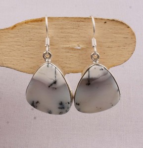 Natural Dendritic <b>Opal</b> <b>Earrings</b> 925 Sterling Silver Handmade Shalin Gemstone Drop <b>Earrings</b> Wholesale Unique Dendrite Jewelry - Product Image 5