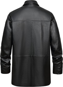 Men Leather <b>Jacket</b> Men's Youth Stand Collar <b>Punk</b> Leather Coat Men Male Leather <b>Jacket</b> - Product Image 3