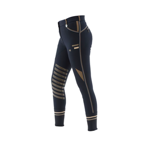 Jodhpurs d'équitation en nylon et cuir de haute qualité et confortables |   Pantalon d'équitation avec patchs de genou en silicone imprimé intégral - Product Image 1