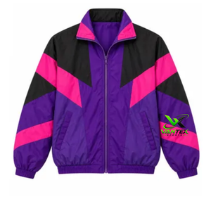 VANTEX Blouson Racer Rétro Femme Color Block Col Montant Zippé Léger en Polyester Coupe-Vent Manches Longues - Product Image 5
