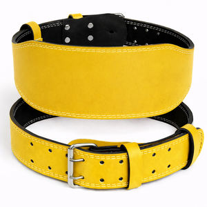 Premium Heavy Duty Yellow Cowhide Leather <b>Weight</b> Lifting Belt for Back Support <b>Training</b> Unisex Fitness - Product Image 1