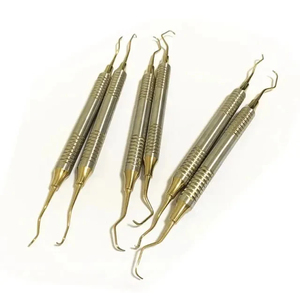 Gracey Best Quality Manual Power Source Stainless Steel 7-Piece Dental Curette Set Periodontal Scaler for <b>Cleaning</b> Filling <b>Teeth</b> - Product Image 2