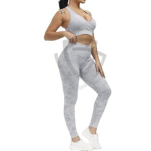 Conjunto de 2 piezas de sujetador y leggings de marca privada para mujer, ropa deportiva, yoga y gimnasio, traje de yoga para mujer, conjuntos de sujetador y leggings para mujer - Product Image 2