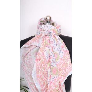 ผ้าซิ่นพิมพ์ลายด้วยมือสำหรับผู้หญิง ผ้าฝ้ายน้ำหนักเบา ผ้าคลุมชายหาดสำหรับฤดูร้อน ผ้าพันคอ ผ้าคลุมชุดว่ายน้ำ ผ้าปาเรโอ ของขวัญสำหรับผู้หญิง - Product Image 4