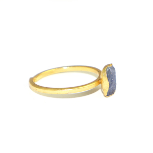 Fashion Jewelry Natural Tanzanite Gemstone Gold Electroplated Adjustable <b>Ring</b> Fancy Shape For Women Girls Wholesale Bulk - Product Image 2
