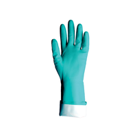Gants de protection chimique industriels verts à manchette longue en caoutchouc pour travaux de nettoyage professionnels