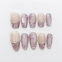 Échelle à doigts courts Armure Design Nude Beige Soft Girl Wisteria Pearls