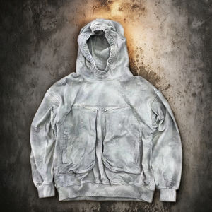 Haute Qualité Vintage Tie Dye DItressed Hoodie Coton Logo Personnalisé Streetwear Poids Lourd 100% coton Pull Hommes Hoodies - Product Image 3