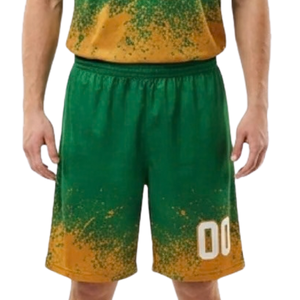 Ensemble de maillot et short de basketball pour hommes, motif dégradé effet éclaboussures de peinture, sans manches, personnalisable avec nom et numéro de l'équipe, graphiques 100% personnalisés - Product Image 5