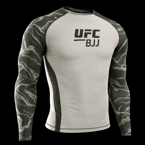 BJJ Long Sleeve Rash Guard Full Sleeve <b>Black</b> Red Sublimation Print Men's <b>Compression</b> <b>Shirt</b> Quick Dry - Product Image 2