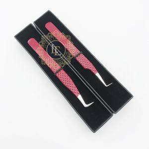 Pince à épiler en acier inoxydable à pointe argentée avec revêtement en poudre marron méga volume à 90 degrés de qualité supérieure - Product Image 5