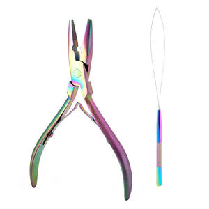 Pinzas de Acero Inoxidable de Color Sólido para Extensiones de Cabello, Herramientas para Colocar Extensiones de Cabello, Venta al Por Mayor - Product Image 5