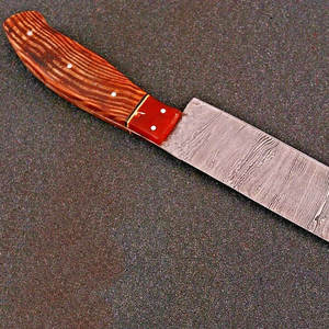 Cuchillo de Cocina de Acero de Damasco Hecho a Mano de Alta Calidad, Mango de Madera Natural, Duradero y Ecológico para Cocina Profesional y Doméstica - Product Image 6