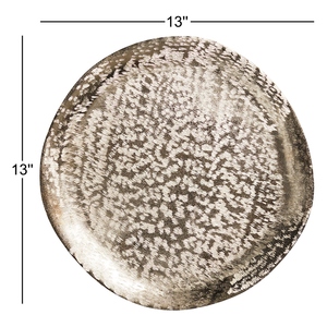 Assiette de présentation ronde martelée en acier inoxydable, finition métallique polie, qualité supérieure, pour mariage et cuisine, couleur argent - Product Image 6