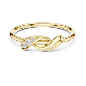 Elegante Anillo Infinito en Oro Amarillo con Detalles Brillantes Redondos |   Joyería Minimalista Promise - Product Image 4
