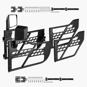 Specchietti retrovisori certificati DOT in stile caccia per Jeep 4 porte con porte tubolari e specchietti posteriori - Product Image 1