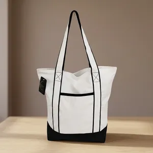 Bolsa de Tela Natural Sostenible de 46x40 Pulgadas, Reutilizable, Ecológica, para Compras, con Asas Resistentes para Uso Diario - Product Image 1