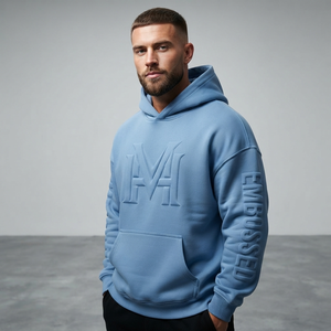 Sudadera con Capucha Premium Personalizada con Logotipo en Relieve, Corte Regular, Felpa Francesa, Informal, con Bolsillo Delantero y Texto en la Manga, Fabricación OEM - Product Image 1