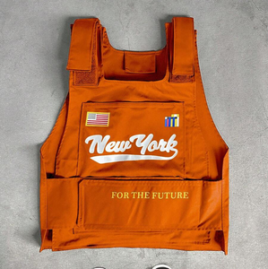 Gilet tactique en coton orange pour hommes, style camouflage, haute visibilité, vêtements de travail, chasse et mode streetwear hip-hop - Product Image 1