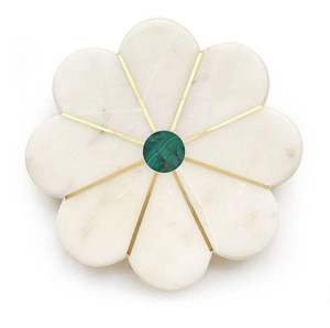 Nuevas Posavasos de Mármol con Incrustaciones de Malaquita Verde, Hechas a Mano, Juego de Posavasos de Lujo para Decoración de Mesa con Incrustaciones de Latón - Product Image 5