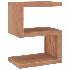 Petite table d'appoint en teck massif brun avec incrustations décoratives, tables consoles - Product Image 2