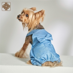Salopette de vêtements pour chiens de compagnie bleu avec logo sans marque ODM OEM - Product Image 3