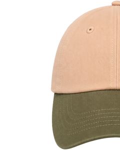 Manufacturer Custom Peach Beige And Olive Green Two Tone Baseball Cap Adjustable Unisex Cotton Casual Sports Outdoor Fashion <b>Hat</b> - Product Image 2