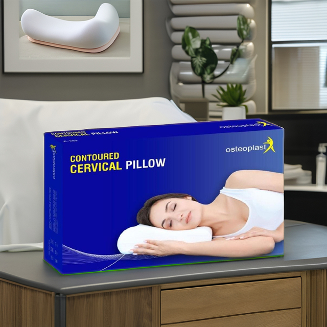 Contoured Adjustable Portable Cervical Pillow for Neck Pain Relief Orthopedic Sleeping Support Spine Alignment