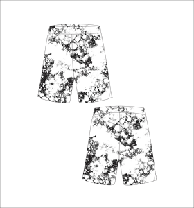 กางเกงขาสั้นชายพิมพ์ลายเอวยางยืด แห้งเร็ว ชุดว่ายน้ำลำลอง ผ้าทอ - Product Image 1