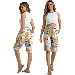Wholesale Women Capri <b>Shorts</b> Breathable Lightweight Casual Sports Yoga <b>Lounge</b> Wear Custom Private Label OEM ODM Factory - Product Image 6