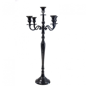 Luxury <b>Tall</b> 80 cm Gold Plated 5-Branch Metal Candelabra Stand - Classic Vintage Decorative <b>Table</b> Centerpiece for Weddings. - Product Image 3