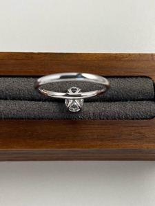 Bague de fiançailles en or blanc 14 carats avec diamant de laboratoire, halo caché, sertissage à griffes, 1,00 carat, clarté VS+, couleur D-F, bague de mariage pour femme - Product Image 4