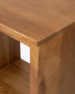 Mesitas de Noche Modernas de Madera de Teca Sólida con Almacenamiento, Acabado Marrón de Alta Calidad para Muebles de Dormitorio en Apartamentos - Product Image 4