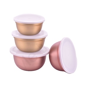 Juego de cuencos de acero inoxidable con tapa, set de 4 tazones de acero inoxidable con tapa y forma de búho, 4 unidades - Product Image 1