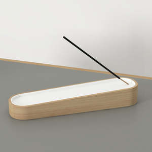 Porta Incienso de Madera con Tapa Gris para Incienso en Barra, Uso en Aromaterapia, Material de Bambú para Todas las Estaciones - Product Image 4