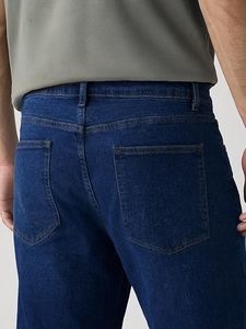 Men's Straight Leg Denim Jeans Mid Waist Loose Fit Regular Wash Cotton Casual Style Autumn Wear - Product Image 4