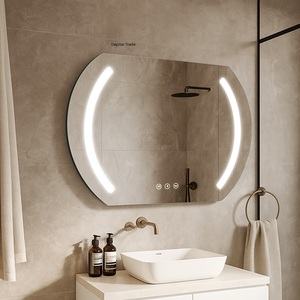 Miroir de salle de bain moderne Daystar Trade en verre irrégulier avec rétroéclairage LED, double éclairage latéral, capteur tactile, miroir de vanité mural - Product Image 1