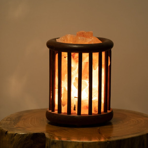 ODONTOMED2011 BEAUTIFUL BASKET HIMALAYAN SALT LAMP TALL 7 6-7 LBS CHUNKS CORD <b>BULB</b> WARM GLOW IDEAL <b>NIGHT</b> <b>LIGHT</b> HOME DECORATION - Product Image 5
