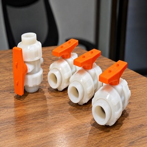 วาล์วบอลแบบแมนนวล HDPE ชนิด True Union ขนาด 150 #   วาล์วพลาสติกทนสารเคมีสำหรับใช้ในอุตสาหกรรมขนาด 1.5 นิ้ว - Product Image 1