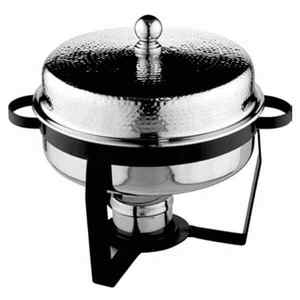 Ensemble de réchauds de buffet haut de gamme, modernes, durables et écologiques, avec couvercle martelé doré et support en treillis en acier inoxydable, pour hôtels et événements - Product Image 3