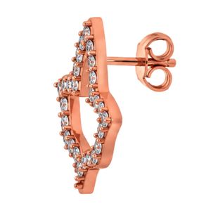 <b>Rose</b> <b>Gold</b> Leaf Outline Crystal <b>Earrings</b> Women Elegant Fashion Jewelry <b>Stud</b> <b>Earrings</b> Stylish Accessory Gift Daily Wear Premium - Product Image 4