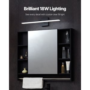 Barra Luminosa a LED Cromata Moderna da 24.02 Pollici, 18W, Impermeabile, Orientabile a 360° per Specchi e Illuminazione Bagno Hotel - Product Image 2