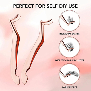 Applicateurs de cils en or/or rose personnalisés, en acier inoxydable japonais, longueur 10 mm, antistatiques, outils de beauté sur mesure - Product Image 4