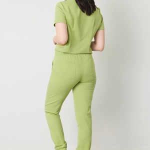 Women Medical Nurse Scrubs <b>Set</b> V Neck Scrub Shirt Pants with Pockets Hospital Uniform Workwear Wholesale OEM Supplier - Product Image 2