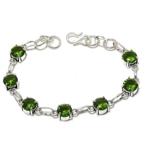Natural Peridot Topaz 925 Sterling Silver <b>Adjustable</b> <b>Bracelet</b> Natural Gemstone Jewelry <b>Bracelet</b> For Men & Women - Product Image 4