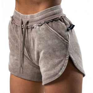 Shorts de mujer con lavado ácido al por mayor, de algodón, multicolor, de cintura alta, personalizados, para gimnasio, shorts deportivos de mujer con lavado ácido - Product Image 5