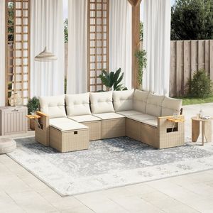 Divano da giardino Beige in Rattan e acciaio verniciato a polvere ed elegante arredo da esterno - Product Image 1