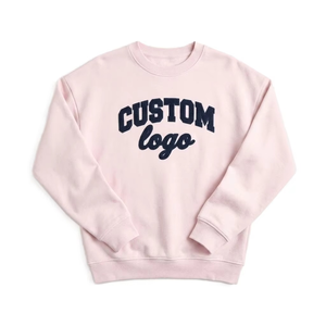 Varsity Lettering 3D Chenille Embroidery Pullover Top Oversized Regular Fit Crewneck Women's Hoodies Low MOQ Custom Sweatshirt - Product Image 3