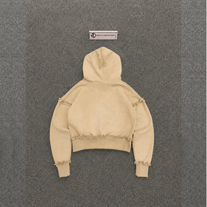 Sudadera con Capucha Beige de Peso Pesado, Calidad Premium, Uso Diario, 100% Algodón Suave, Manga Regular, Estampado Frontal, Juvenil - Product Image 6